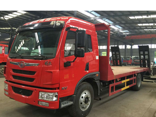 【國六】解放龍V單橋平板，150挖機(jī)平板