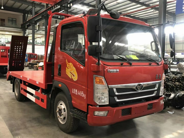 重汽豪曼藍(lán)牌平板拖車(chē)