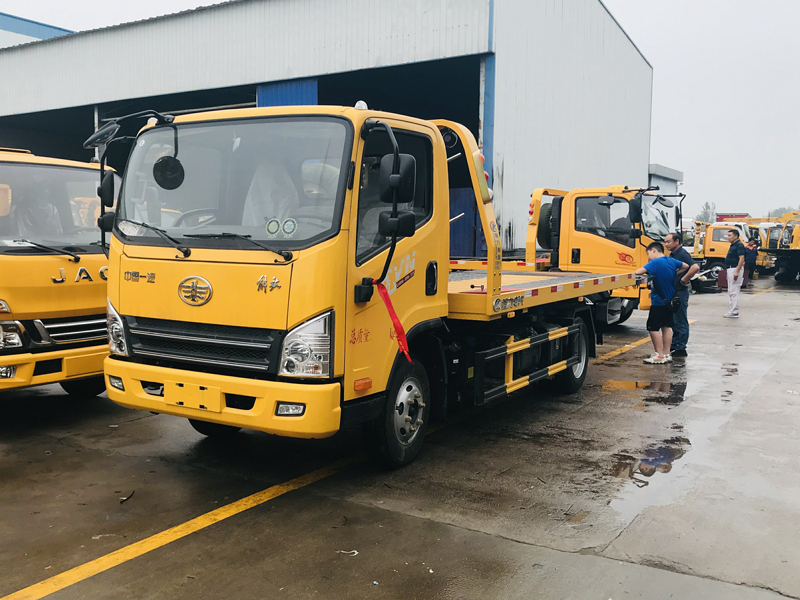 國六解放J6F藍牌清障車一拖二